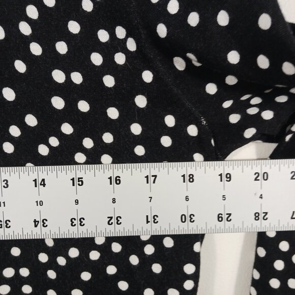 Talbots Medium Cardigan Sweater, Black/White Polka Dot, 3/4 Sleeve, Light Weight - Picture 10 of 16